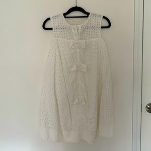 White Linen Babydoll Mini Dress